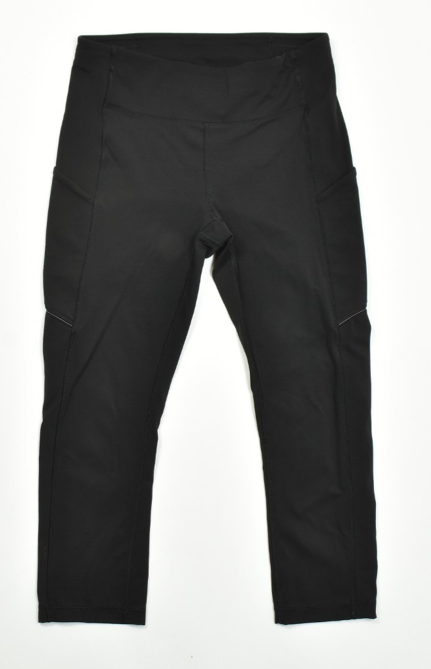 Lululemon Speed Up Crop Leggings Size 6 Black Athletic Running Pants Mesh Pocket